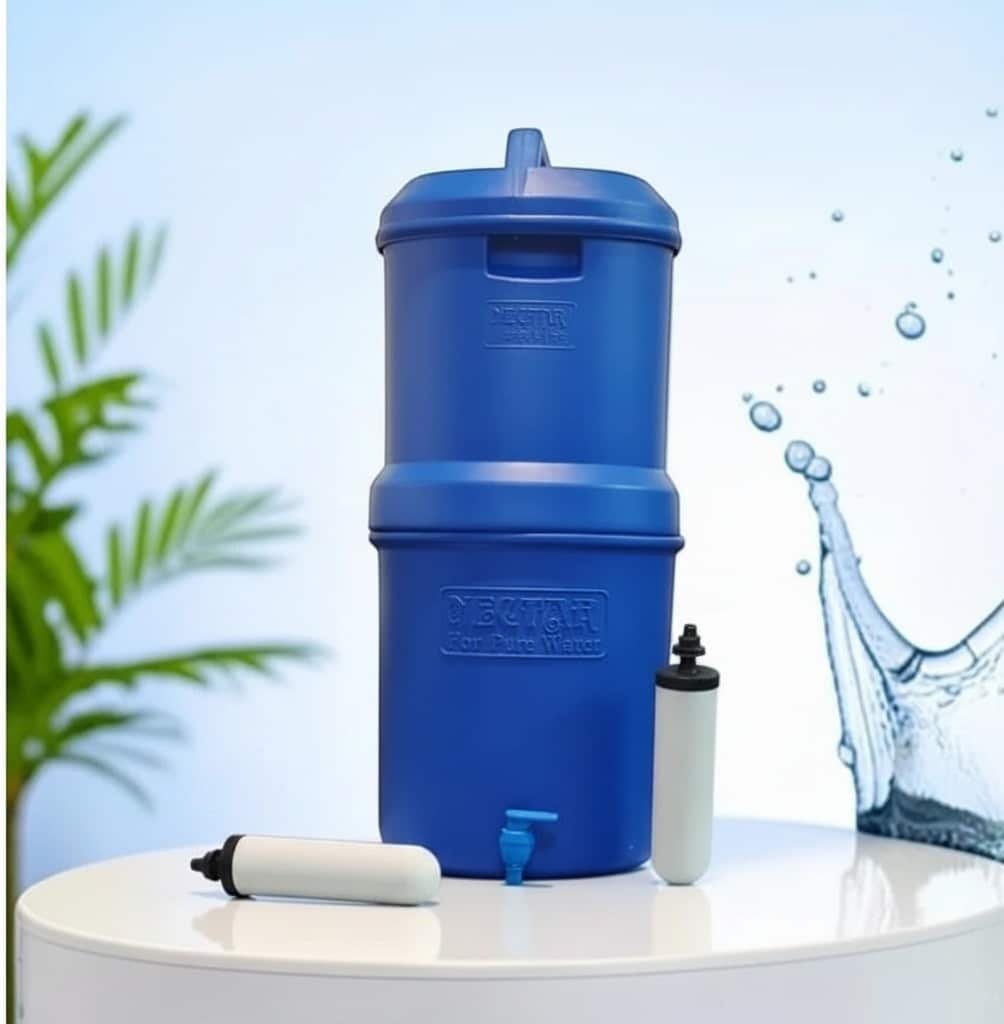 Nectar Portable Gravity Water Filter with Two Ceramic Candle Elements